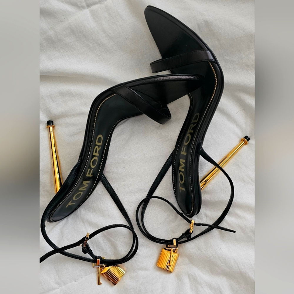 Tom Ford Black and Gold Women's Heels